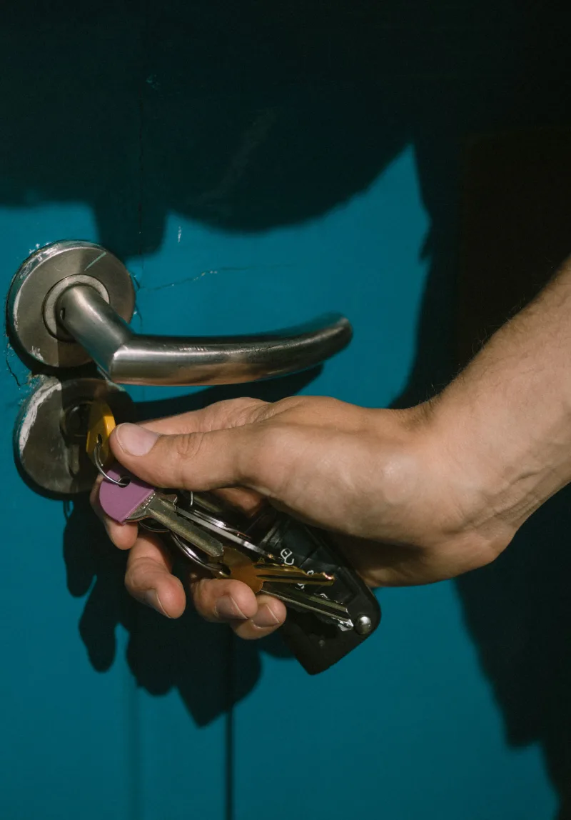 Commercial door lock and keys for a business locksmith job